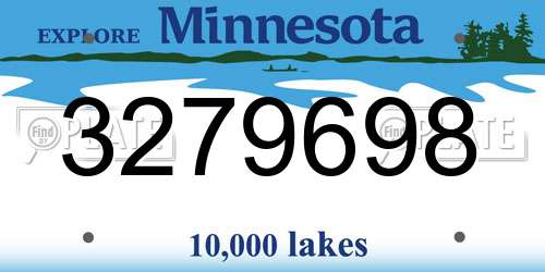 3279698 Minnesota License Plate