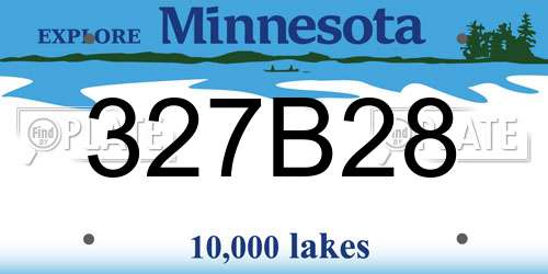 327B28 Minnesota License Plate