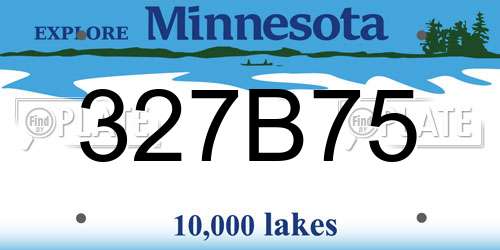 327B75 Minnesota License Plate