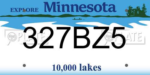 327BZ5 Minnesota License Plate