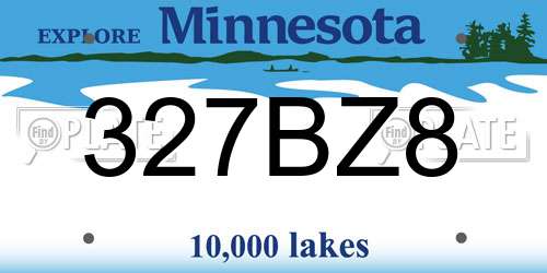 327BZ8 Minnesota License Plate