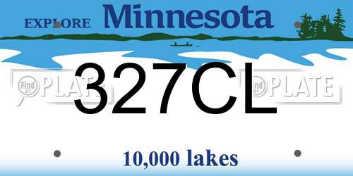 327CL Minnesota License Plate