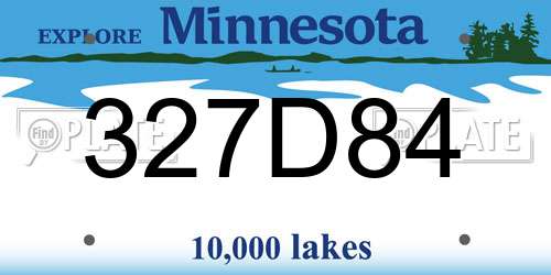 327D84 Minnesota License Plate