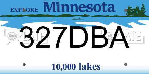 327DBA Minnesota License Plate