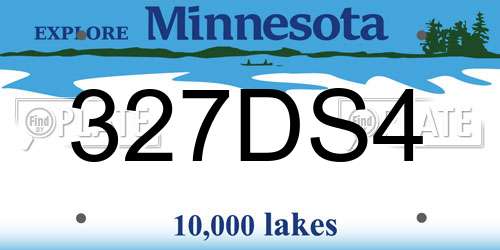 327DS4 Minnesota License Plate