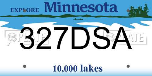 327DSA Minnesota License Plate