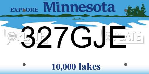 327GJE Minnesota License Plate