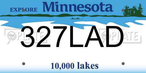 327LAD Minnesota License Plate