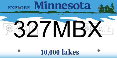 327MBX Minnesota License Plate