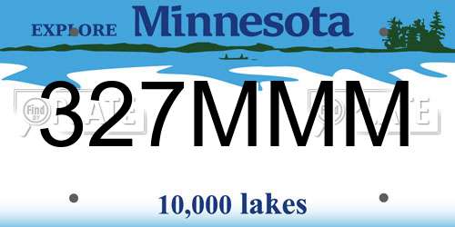 327MMM Minnesota License Plate