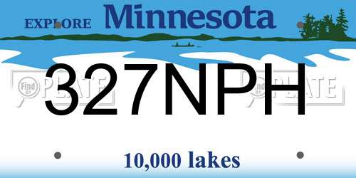 327NPH Minnesota License Plate