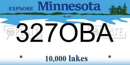 327OBA Minnesota License Plate
