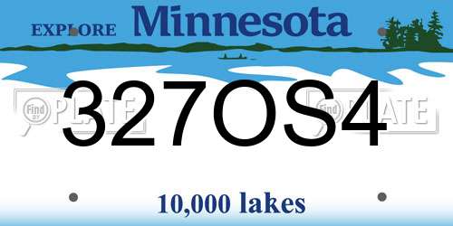 327OS4 Minnesota License Plate