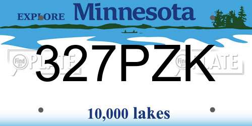 327PZK Minnesota License Plate