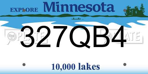 327QB4 Minnesota License Plate