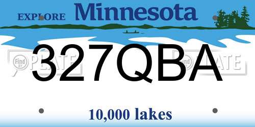 327QBA Minnesota License Plate
