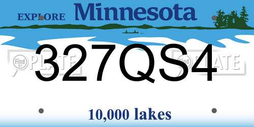 327QS4 Minnesota License Plate