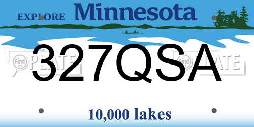 327QSA Minnesota License Plate