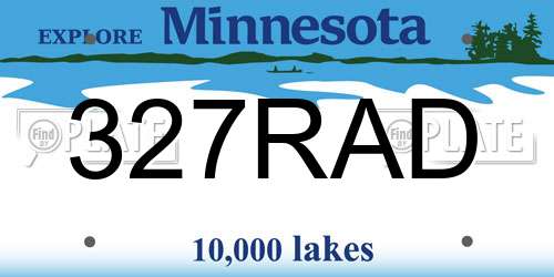 327RAD Minnesota License Plate