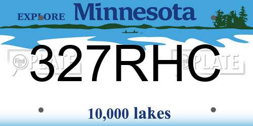327RHC Minnesota License Plate