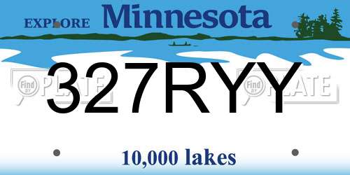 327RYY Minnesota License Plate