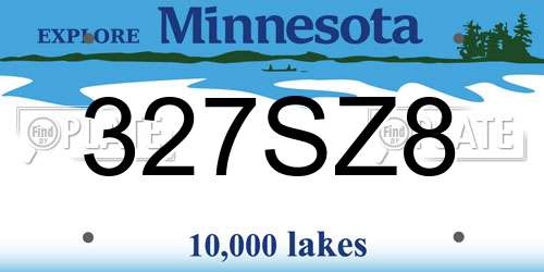 327SZ8 Minnesota License Plate