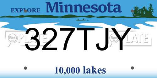 327TJY Minnesota License Plate