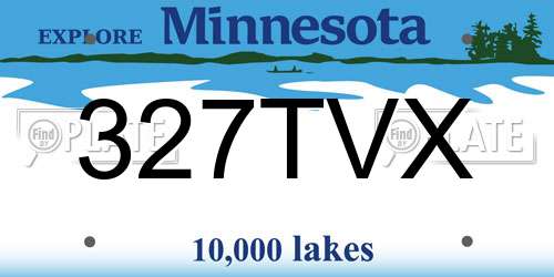 327TVX Minnesota License Plate