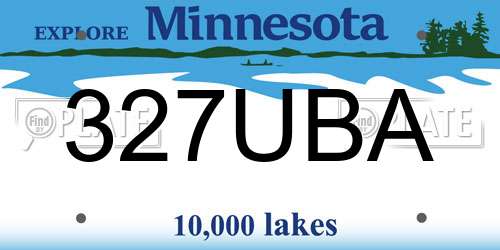 327UBA Minnesota License Plate