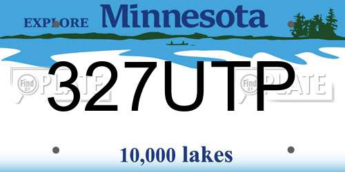 327UTP Minnesota License Plate