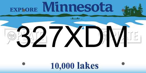 327XDM Minnesota License Plate