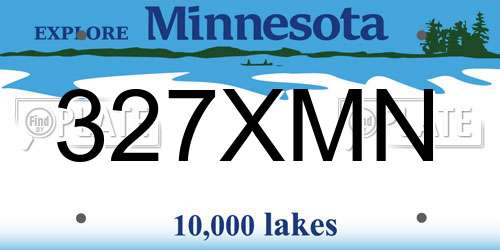 327XMN Minnesota License Plate