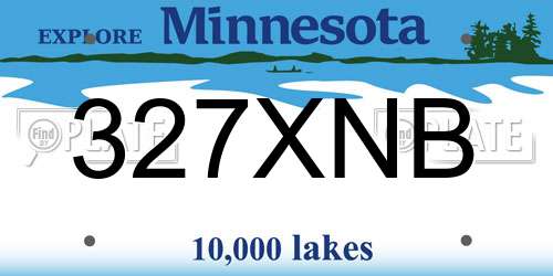 327XNB Minnesota License Plate