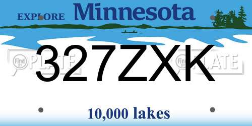 327ZXK Minnesota License Plate