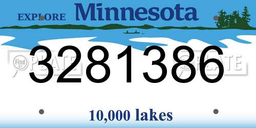 3281386 Minnesota License Plate