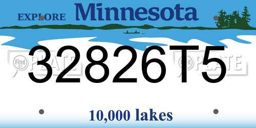 32826T5 Minnesota License Plate