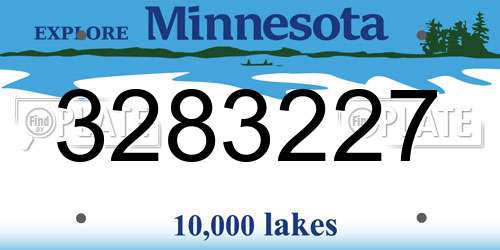 3283227 Minnesota License Plate