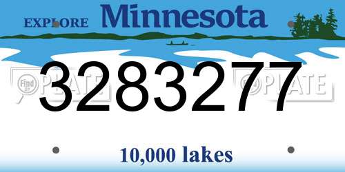 3283277 Minnesota License Plate