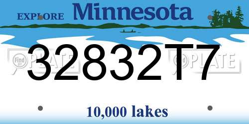 32832T7 Minnesota License Plate