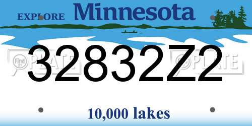 32832Z2 Minnesota License Plate