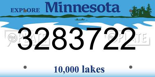 3283722 Minnesota License Plate