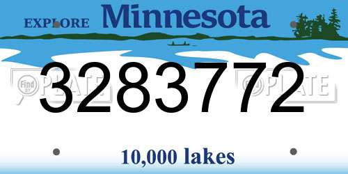 3283772 Minnesota License Plate