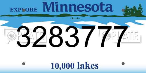 3283777 Minnesota License Plate