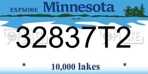 32837T2 Minnesota License Plate