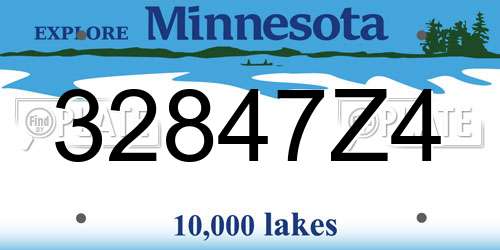 32847Z4 Minnesota License Plate