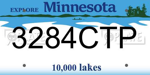 3284CTP Minnesota License Plate