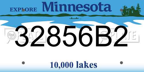 32856B2 Minnesota License Plate