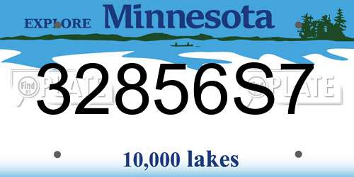 32856S7 Minnesota License Plate