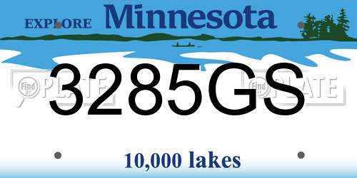 3285GS Minnesota License Plate