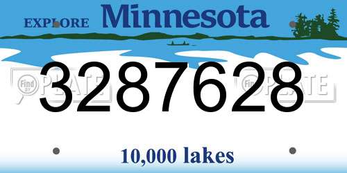 3287628 Minnesota License Plate